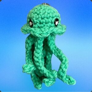 Sold🥳Turquoise Crochet Octopus Keychain